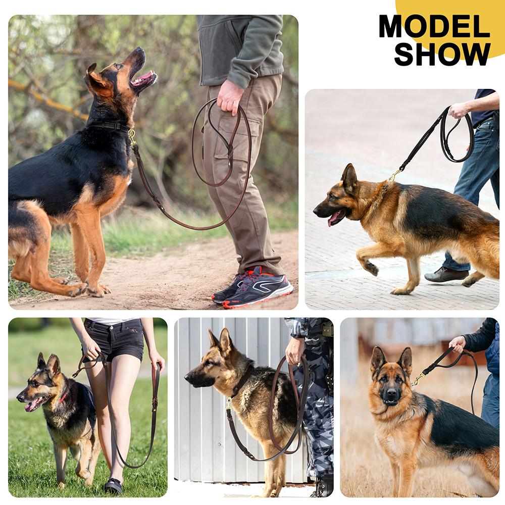 180 см Поводок для собак из натуральной кожи, прочный кожаный плетеный поводок для собак, длинный для дрессировки домашних животных, предотвращает укусы для средних и больших собак