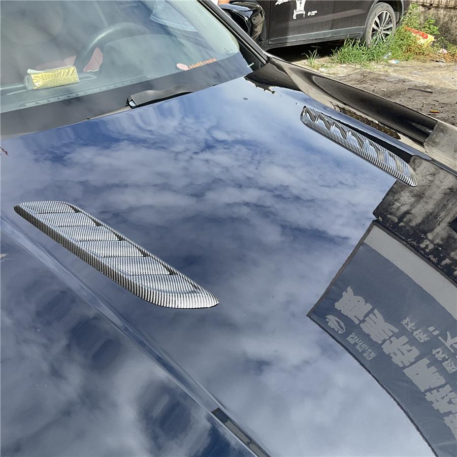 Universal Car Hood Vent Louver Scoop Cover Air Flow Intake Carbon Fiber Look Kit