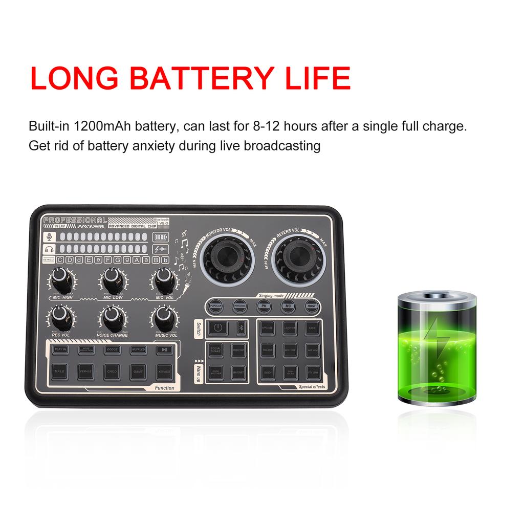 Многофункциональный цифровой аудиомикшер SK600, внешняя звуковая карта с беспроводным подключением BT для