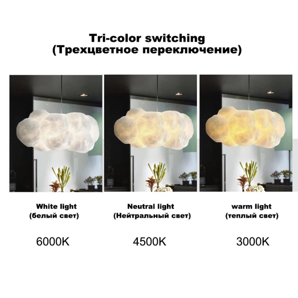 JOYBLISS Облачная люстра Ресторанные лампы Современный белый подвесной светильник в виде парящего облака Подвесная лампа для столовой Декор для кухонного острова