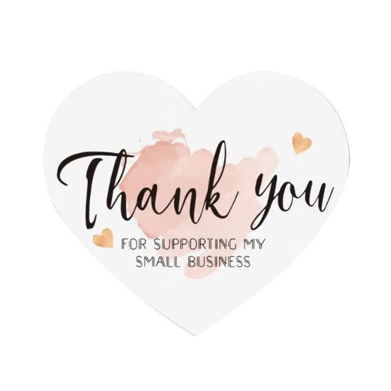150 Pcs Love Heart Shaped Thank You Cards 2.36 X 2.76 Inch Blank Notecards Greeting Cards for Wedding Baby Shower Small Business