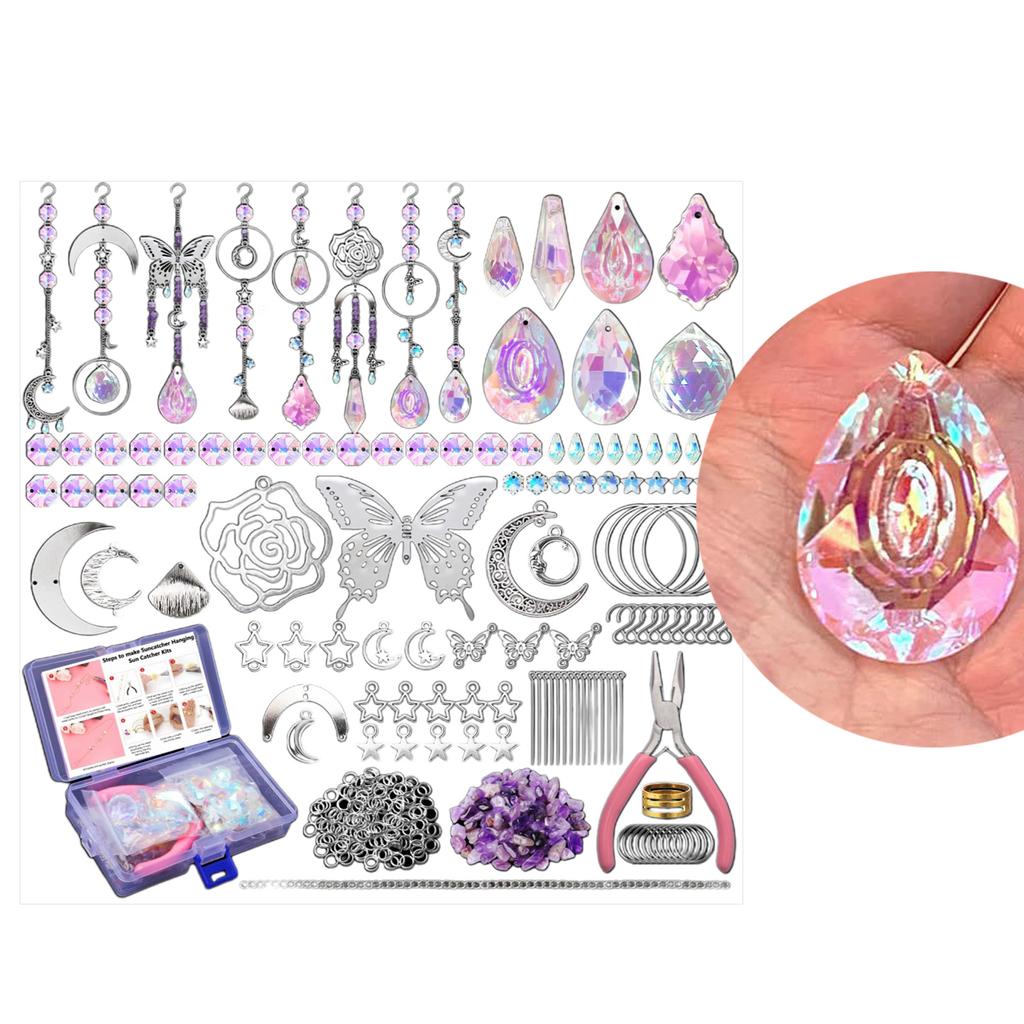 Упаковка из 200 штук Набор для творчества «Ловцы солнца» Набор для творчества «Ловцы солнца» с крючками, подвеска из кристаллов, ловцы солнца для садового окна