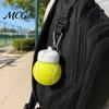 Reusable Hiking Bottle Spherical Collapsible Silicone Cup, Golf Ball Shaped Water Foldable Travel Cup with Push Design Flip Lid & Metal Carabiner,