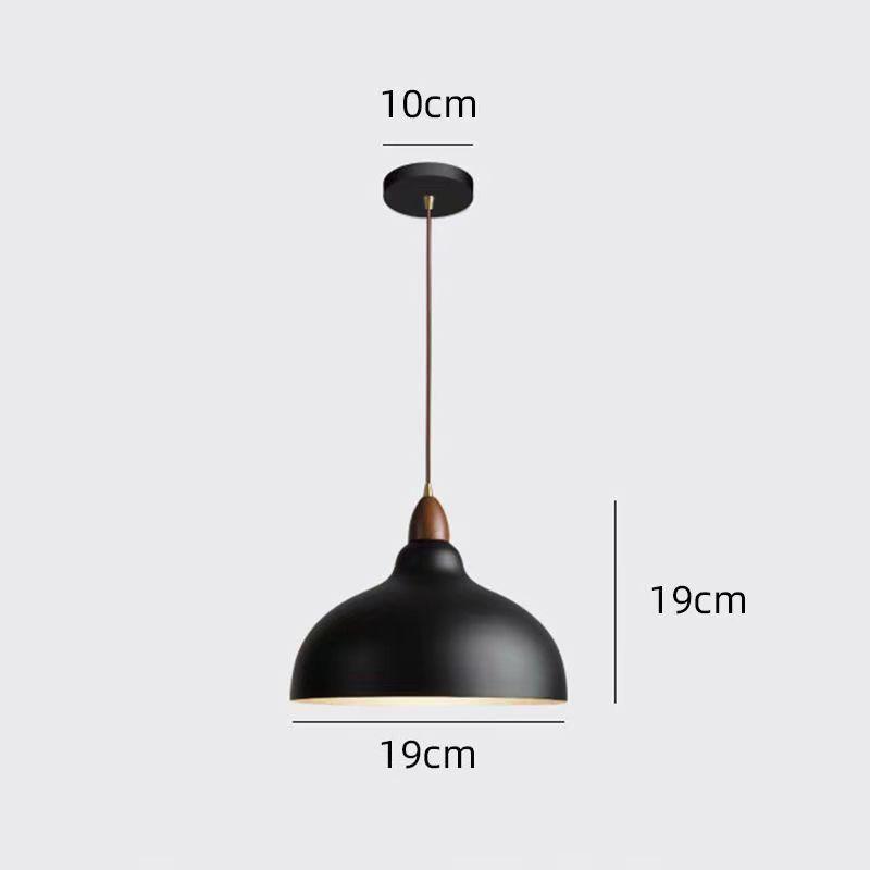 Nordic Minimalist Hanging Lamp Black White Metal Modern Pendant Light Retro Droplight for Bedroom Bedside Dining Room Bar Decor