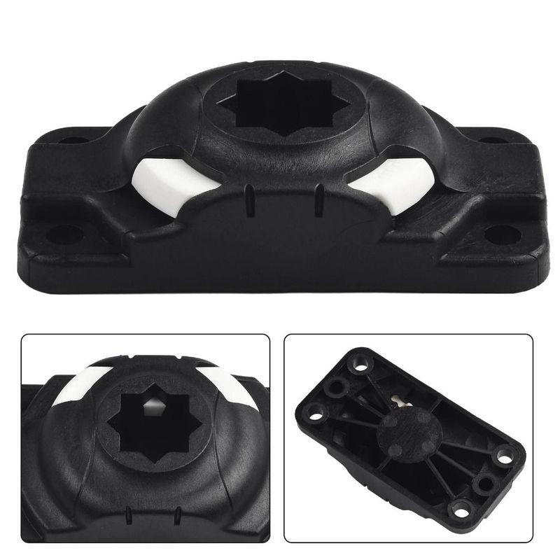 New Black Kayak Rod Holder Base Secure ABS Rod Holder Mount Base Outdoor Versatile Rectangular Mount Base