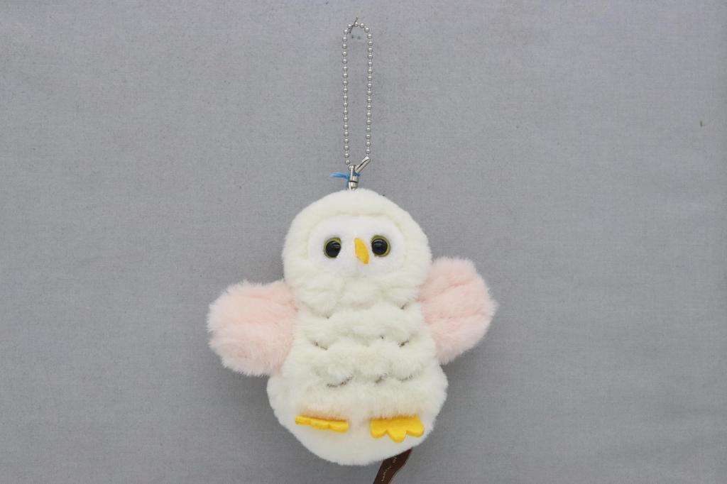 Брелок для ключей «Взлетающая хлопающая сова» Милая сова с расправленными крыльями и мягкой игрушечной розовой коробкой, хлопающей крыльями, [музыка включена]