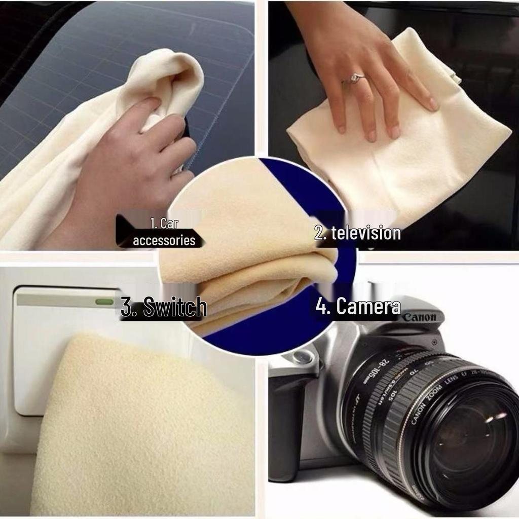 Lint-Free Suede Chamois Car & Glass Cleaning Towel - Soft & Absorbent