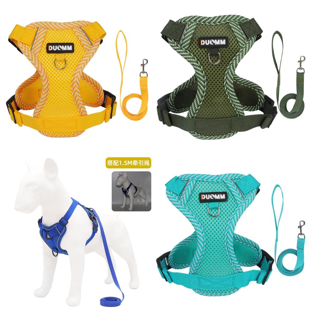 Breathable Pet Harness With Reflective Straps And Adjustable Size For Cats And Dogs