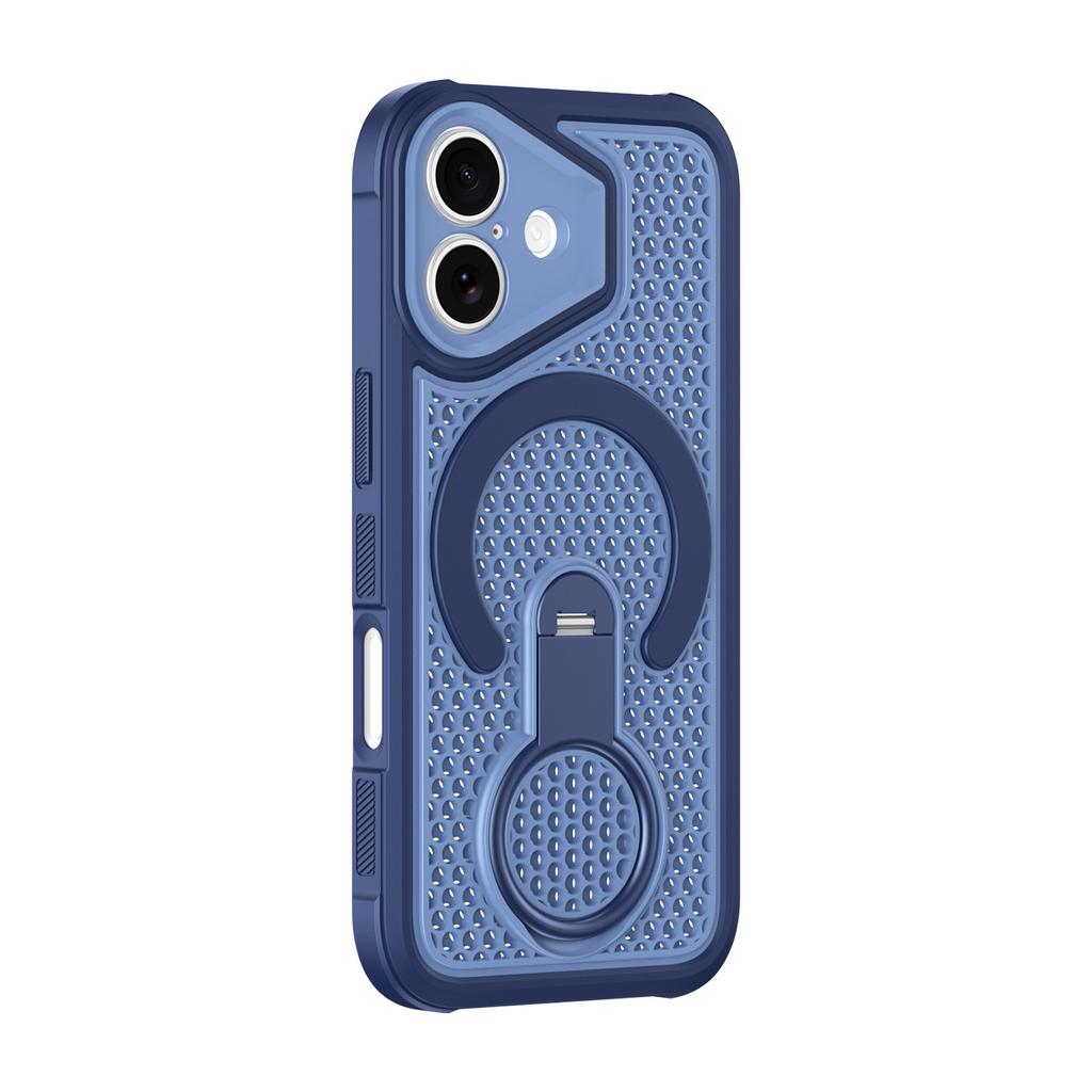 Foreign trade colorful heat dissipation magnetic mobile phone case is suitable for Apple 17PROMAX trend 16 rotating bracket 14/15