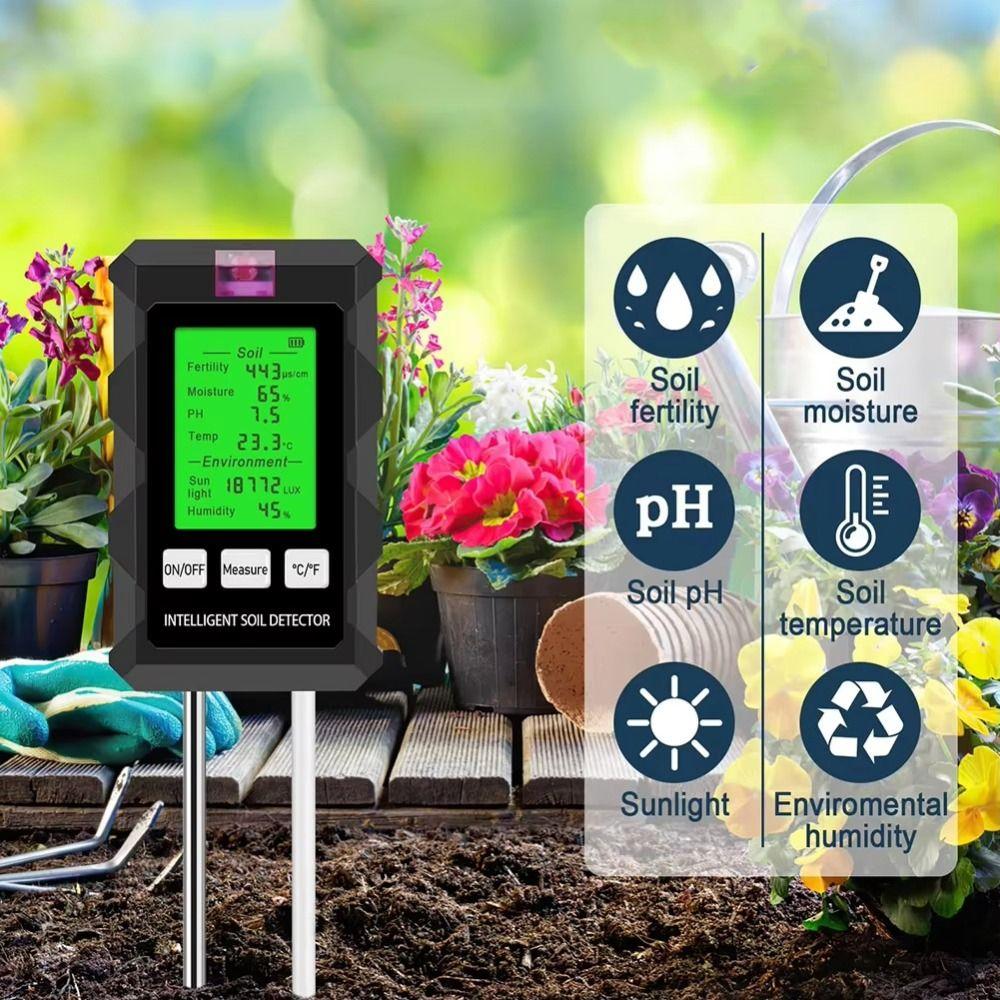 Humidity Detection Soil PH Tester LCD Display Soil Moisture Meter Flower Planting