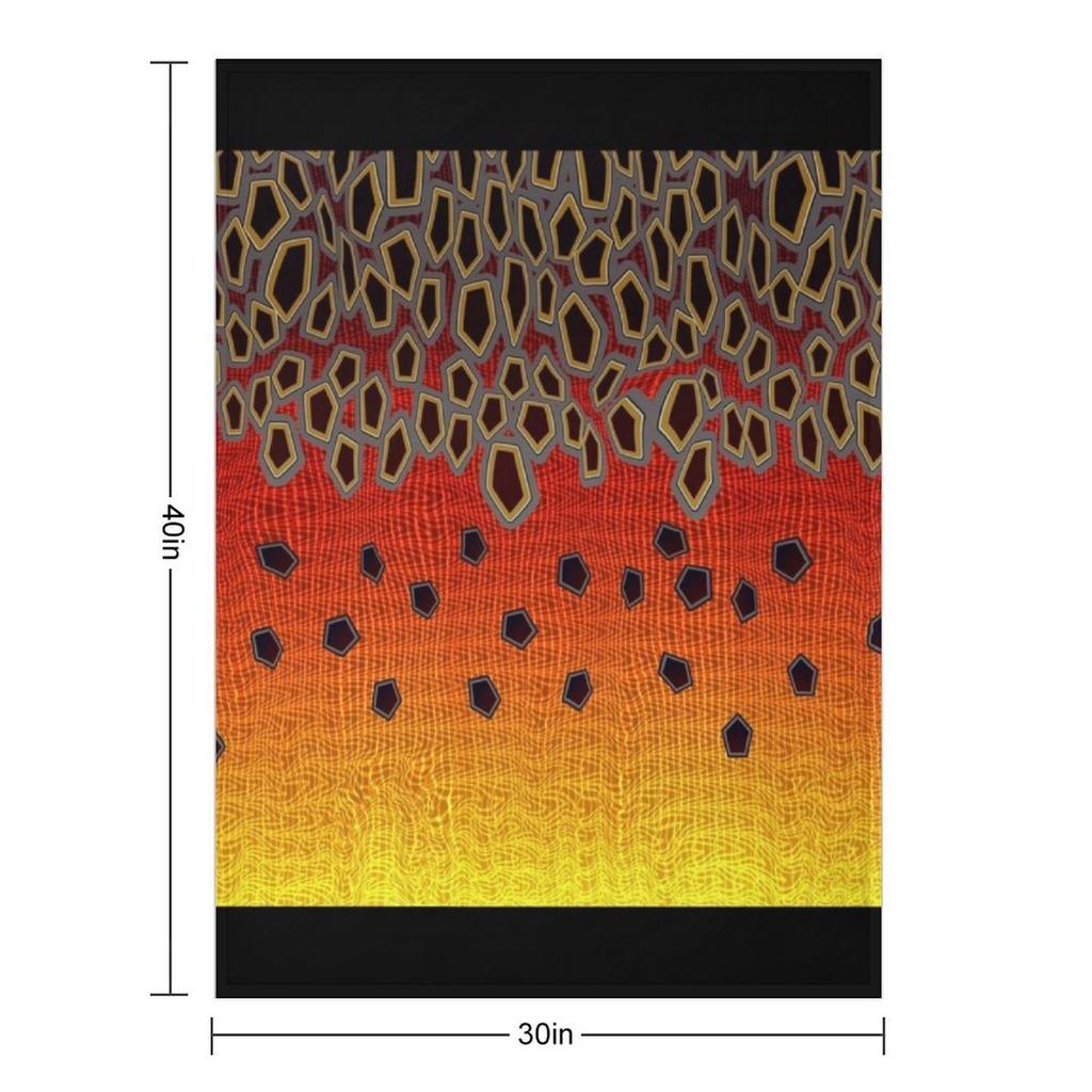 Orange Brown Trout Camo Throw Blanket Polar Quilt for babies Plaid Blankets