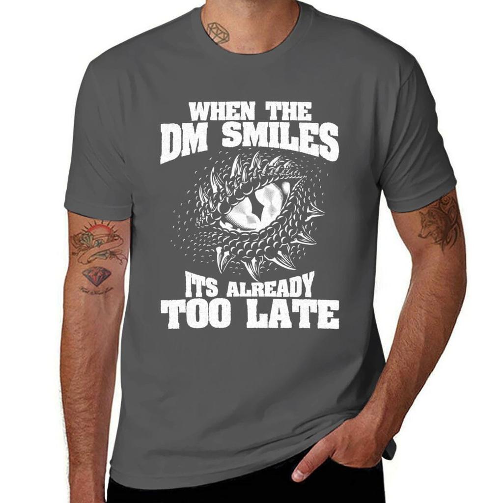 When The DM Smiles Funny Dungeon Eye RPG Dice Dragon Gift TShirt Streetwear Print Tee Shirt