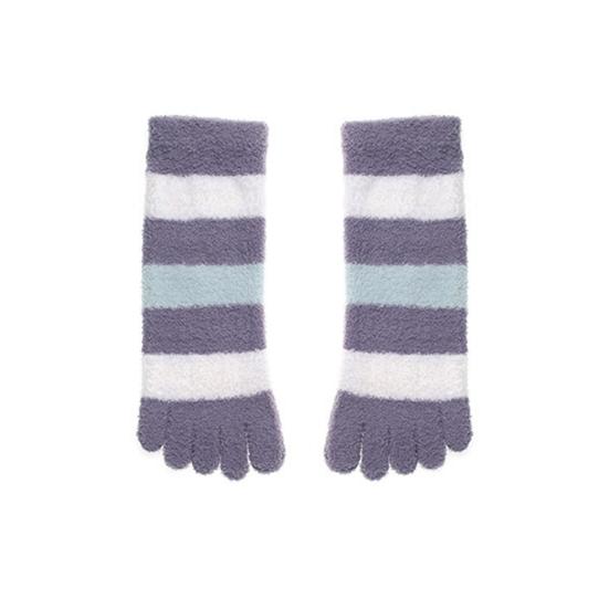 2025 зимние носки-полуноски контрастного цвета для защиты ног в полоску без запаха носки с пятью пальцами для бега