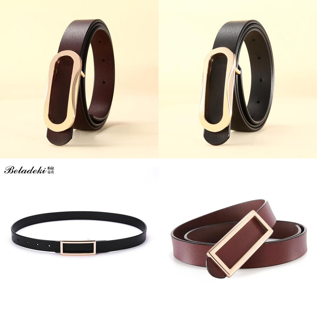 Classic Leather Belt For Women With Smooth Buckle And Casual Style For Office And Daily Wear