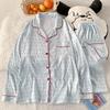 Sweet Red Polka Dot Wrinkled Cloth Long-sleeved Pajamas Women's Spring and Autumn New Suit Girl's Loungewear Real Shot