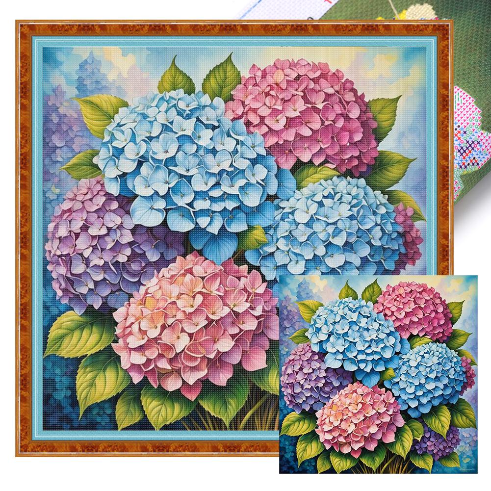 1 Набор Полная вышивка хлопковой нитью 11CT Напечатанные Фэнтези Цветы Наборы для вышивания крестом DIY Искусство Украшение Домашний декор 40x40см