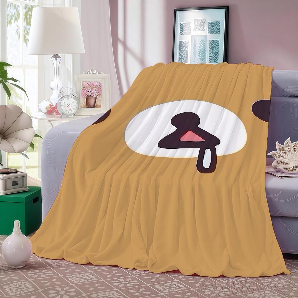 Мультяшное одеяло Rilakkuma Аниме Теплое и Мягкое Подходит для Спальни Гостиной Дивана Кровати Офиса Путешествий Кемпинга
