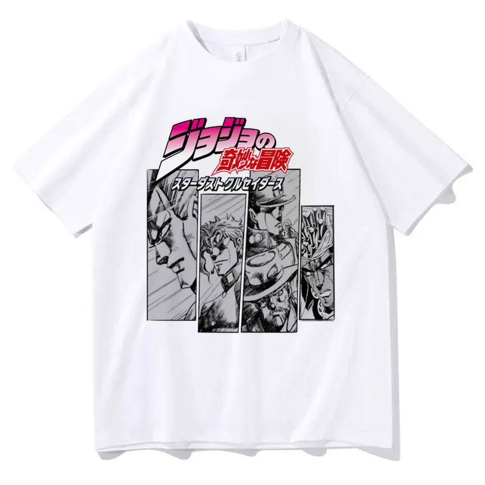 Футболка Jojo Bizarre Adventure для подростков, цветная, в стиле 80-х, гранж, корейская одежда, футболка, корейская одежда, университет, Y2k, классические аниме топы
