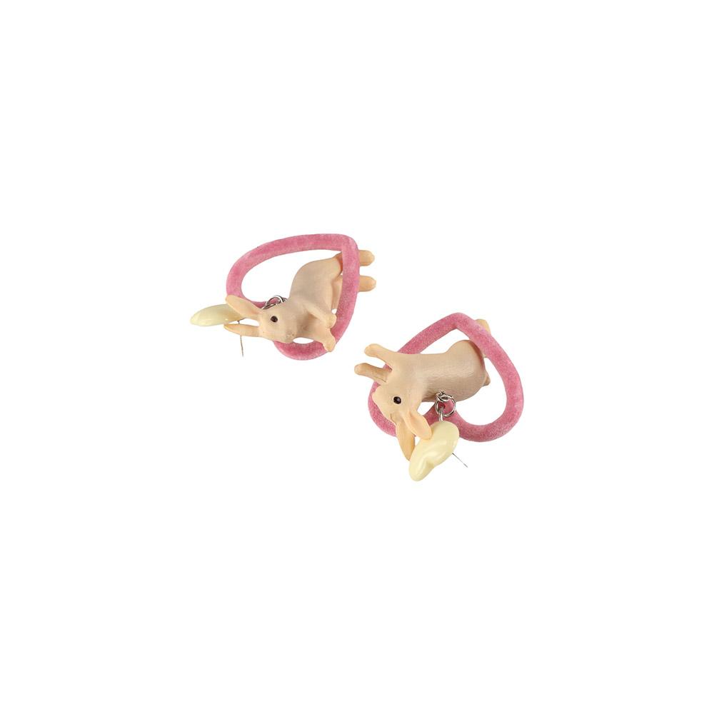 White Heart Rabbit Girls Gifts Animal Earrings Korean Style Jewelry Resin Jewelry Women Earrings