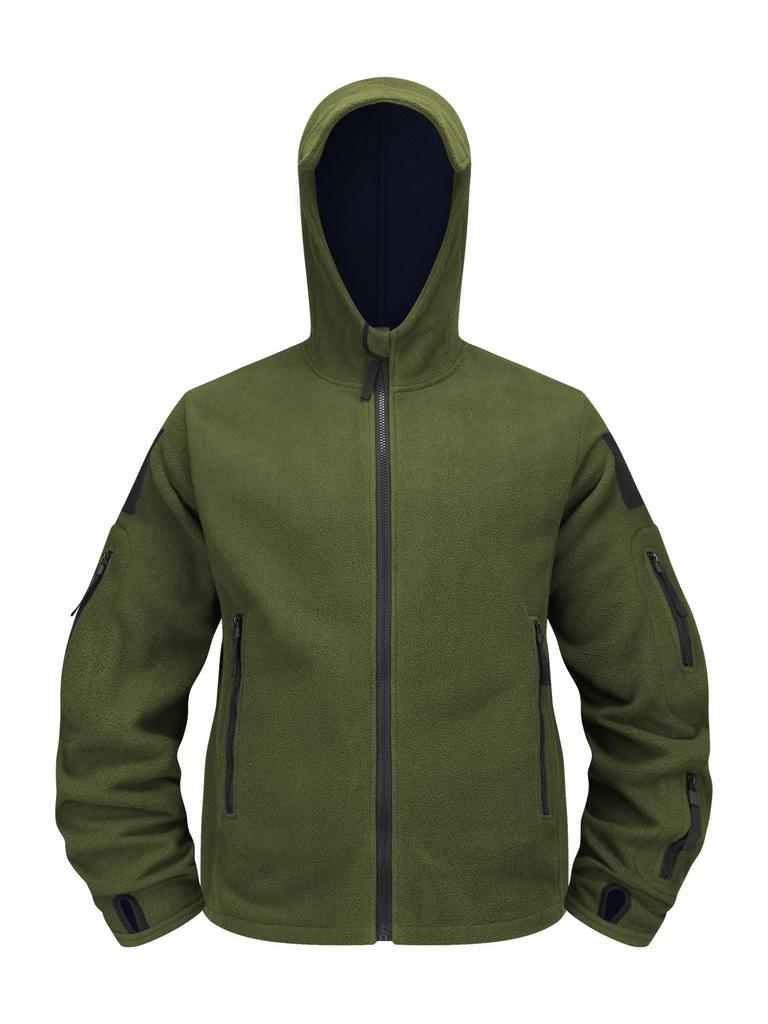 Мужская теплая флисовая куртка с капюшоном - Коллекция Осень/Зима 2025