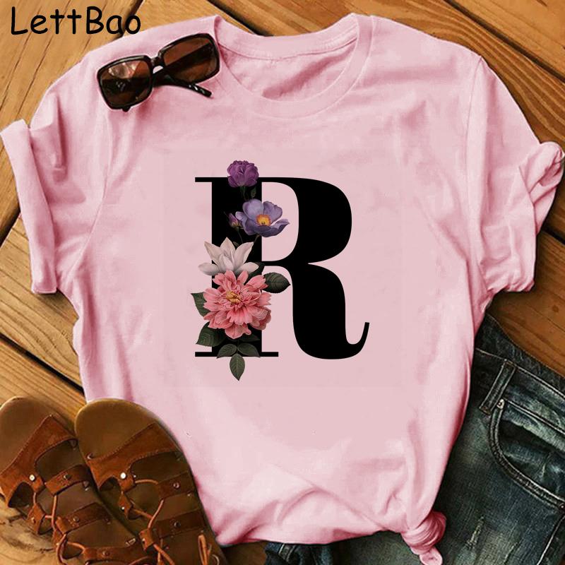 Элегантная женская футболка Vouge с цветочным принтом и буквами, модная, удобная, повседневная футболка для женщин, женская