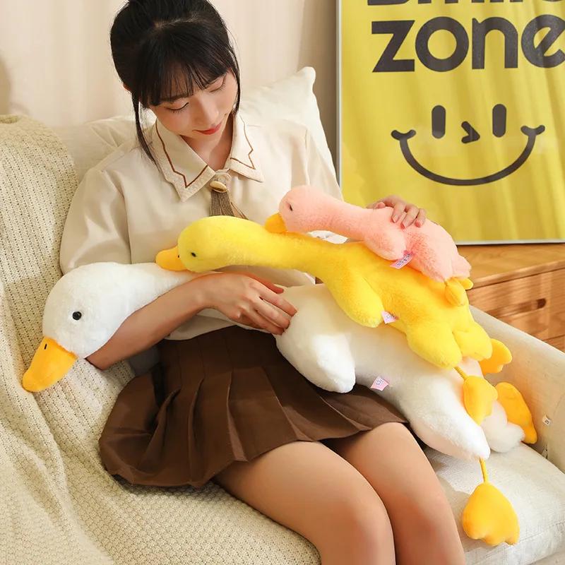Cute Duck Plush Toys Huge Duck Pressing Will Make A Sound Sleep Pillow Soft Stuffed Animal Goose Doll Birthday Gift
