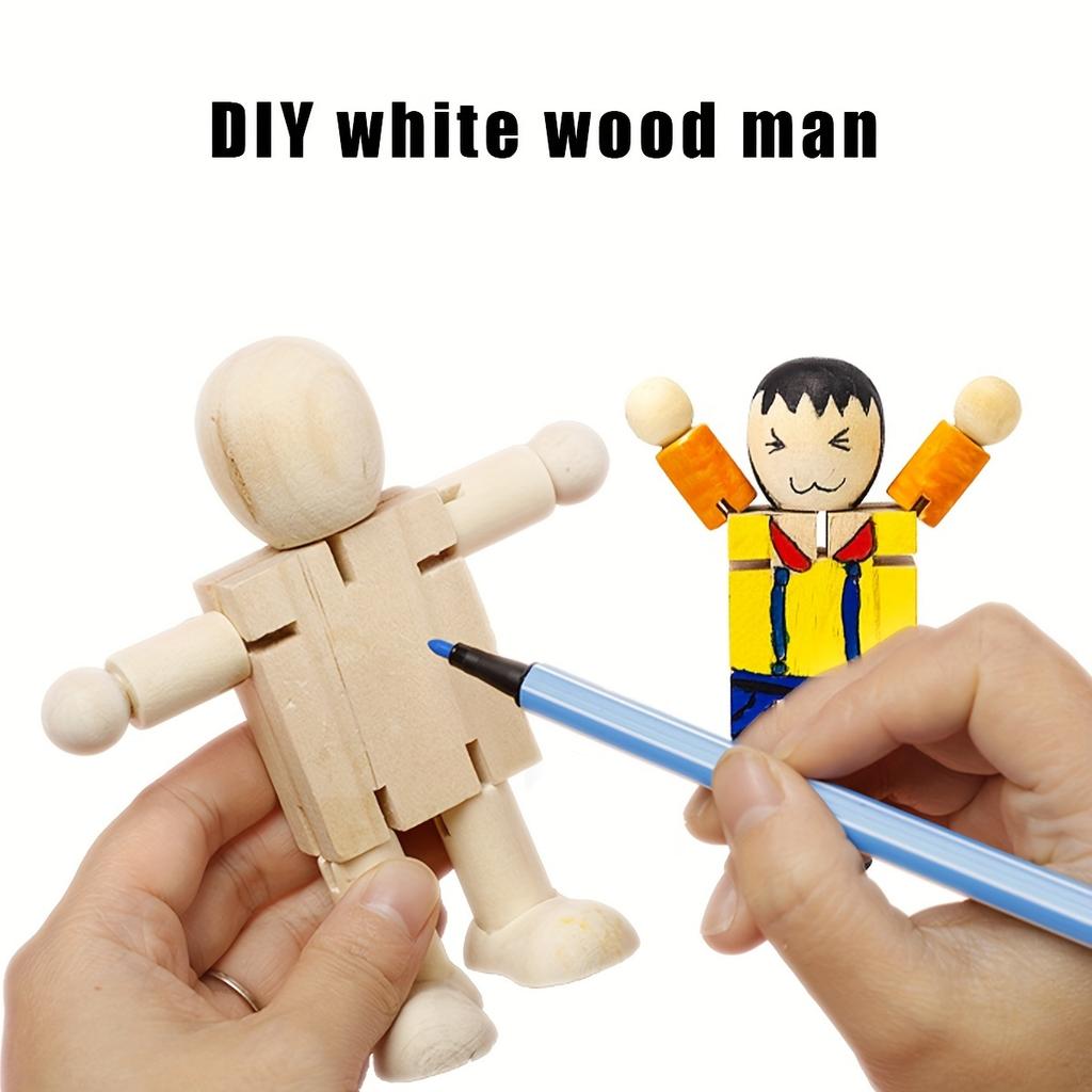 Wooden Figures DIY Doodle Wooden Man Wooden Crafts Figures Crafts Ornaments