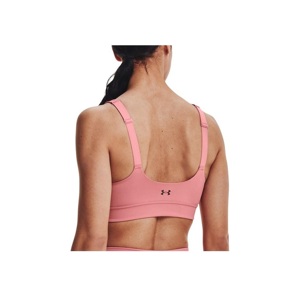 Under Armour Rush Logo Solid Color Training Medium Intensity Sports Tank Top Women Tops Pink 1361028-663