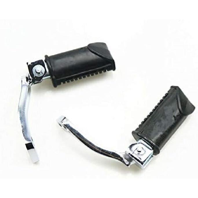 Black Front + Rear Footrest Footpeg Foot Peg For Suzuki GN125 GN-125 Cafe Racer Bobber Custom