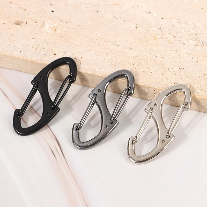 10Pcs Dual Spring S-Type Carabiner Mini Keychain Lock Hooks Anti-Theft Snap Hooks for Outdoor Camping Backpack Buckle Key-Lock T