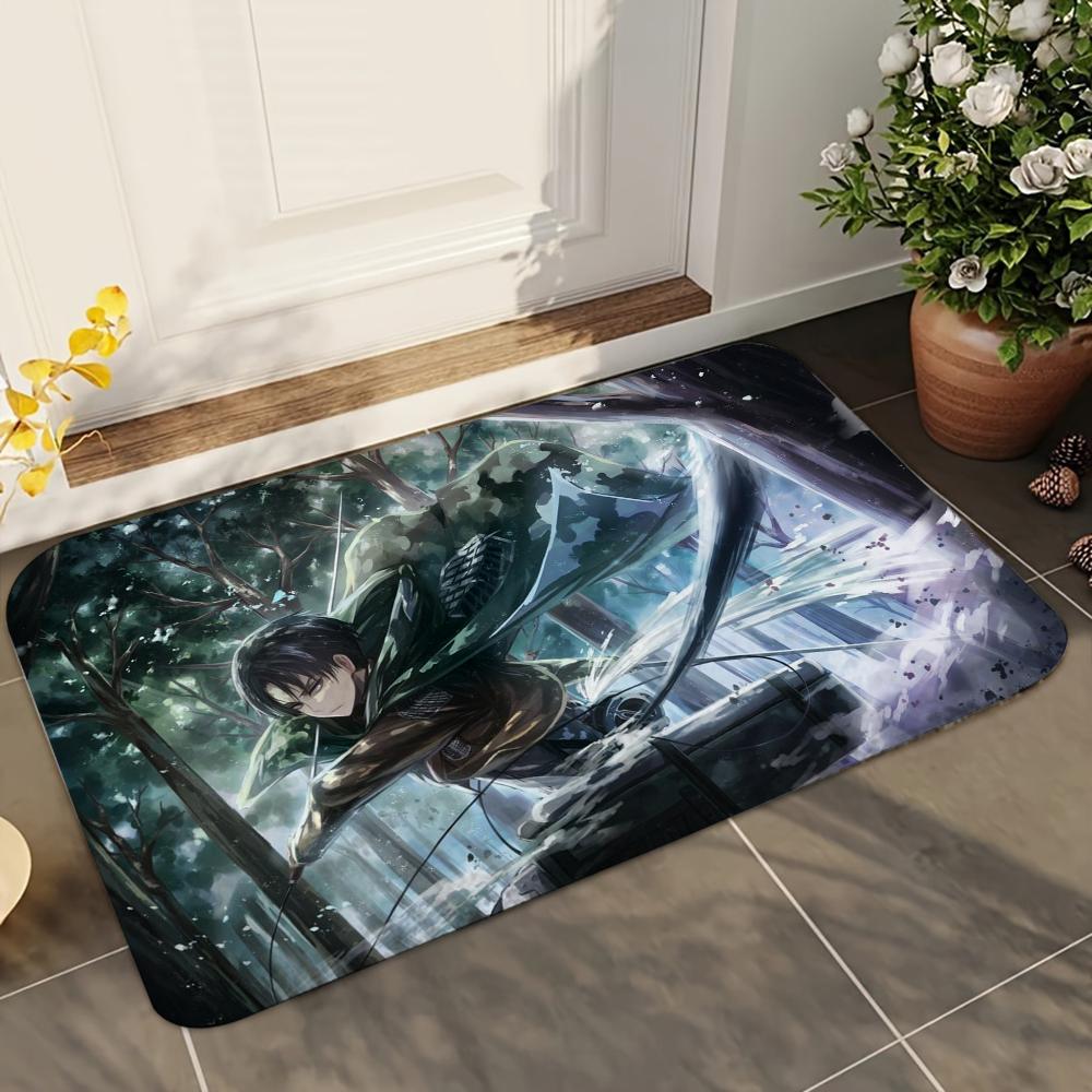 1 шт. Аниме Атака Титанов Леви Аккерман Впитывающие коврики Противоскользящие коврики Принадлежности для домашнего декора Ковры Домашние кухонные напольные коврики
