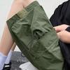 Мужские шорты-карго с эластичной талией, регулируемые на шнурке, широкие шорты с карманами, однотонные, свободного кроя, повседневные шорты