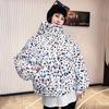 Fashionable Short Winter Cotton Jacket for Women - Loose Fit Bread Coat with Floral Patterns