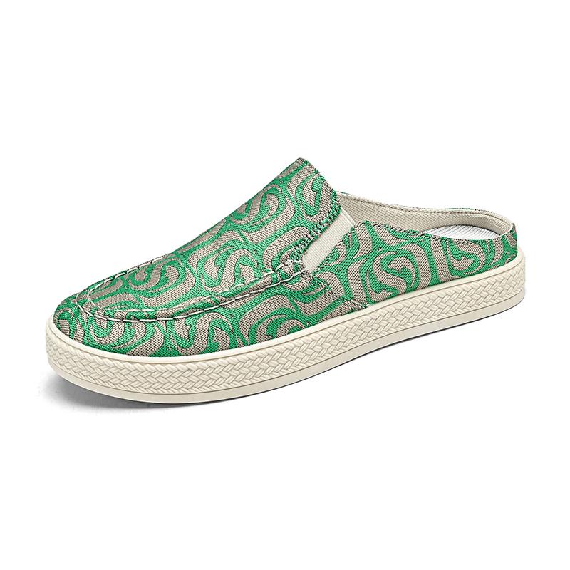 Men's Canvas Slippers Summer New Outdoor Anti-slip Soft-sole Fashion Male Casual Slippers Party Sandals Joker Tide Half Slippers