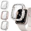 Стеклянный+Алмазный Чехол для корпуса Apple Watch 46 мм 40 мм 44 мм 41 мм 42 мм 45 мм Блестящий Бампер Защита для iWatch Серии 11 10 9 SE 7 8