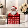 Santa Advent Calendar Wooden Christmas Countdown Calendar Reusable Festive Decoration for Home Tabletop Decor Holiday Gift