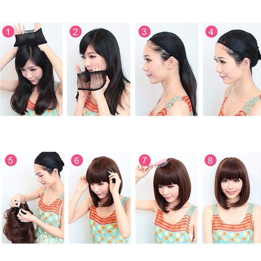 Golden Brown Curly Hair Wig Ladies Fashion Cos Short Hair-Wigs Women BOB Ombre Blonde Full Headwear Cosplay Wavy