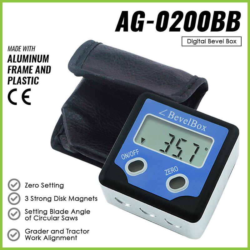 Bevel Box Angle Finder Protractor Magnetic Base Inclinometer Measurement Tool for Table Setting Band Saw Mitre
