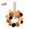 Decorative Wreath for Window Thanksgiving Pumpkin Ornament Fall Velvet Wreath Artificial Harvest Hanging Teardrop Holiday