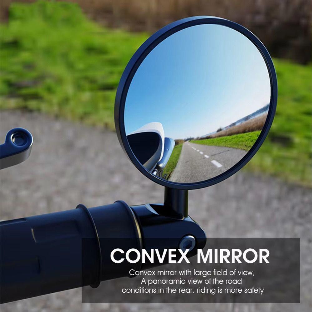 2Pcs Round Motorcycle Rear View Mirrors Flat/Convex Handle Bar End Mirror Motorcycle Accessories