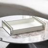 Light Luxury Metal Leather Tray Long Storage Tray Model Room Restaurant Decoration Hotel B&B Art Soft Decoration
