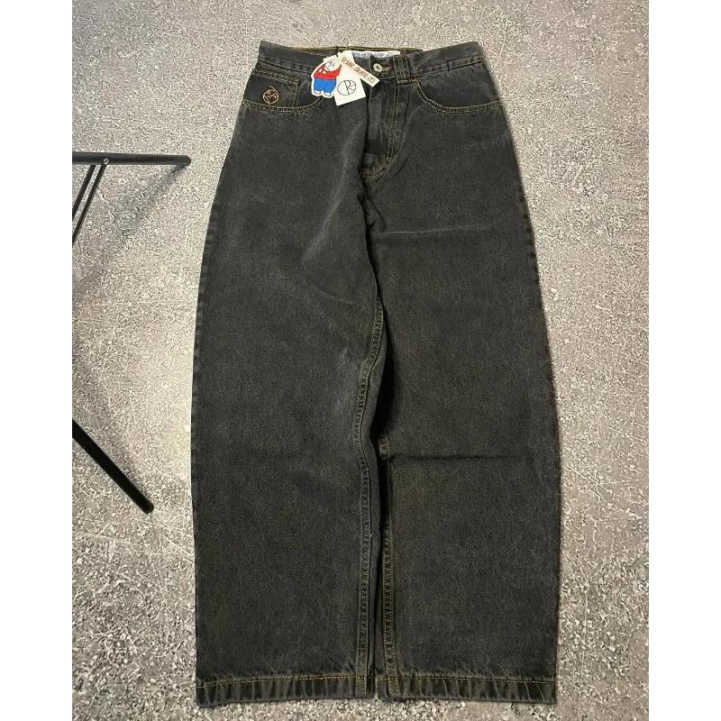 Новые джинсы Harajuku Hip Hop Cartoon Y2K Big Boy с графической вышивкой, мешковатые джинсы, брюки с высокой талией, широкие брюки, уличная одежда