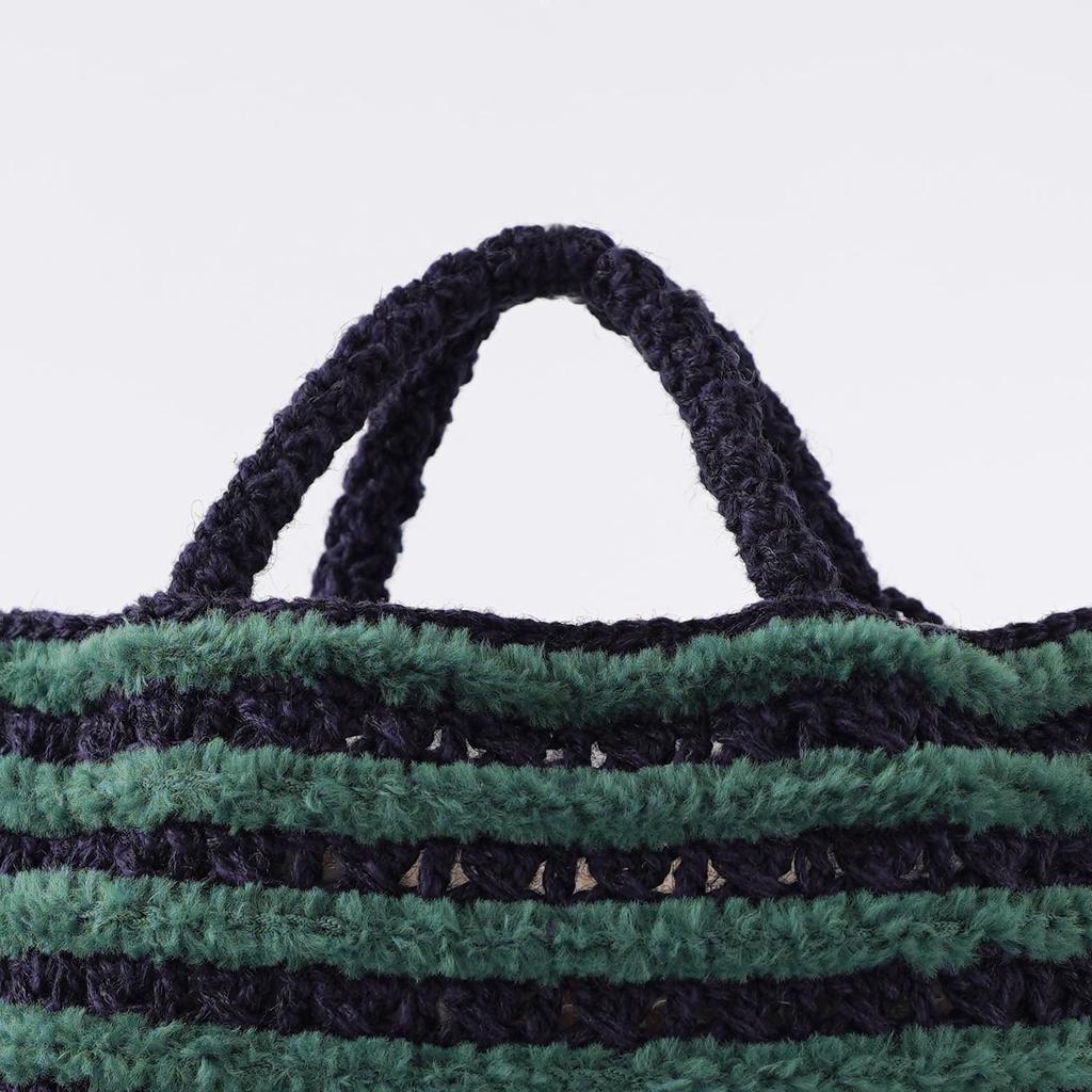 Набор для вязания из необработанной шерсти Сумка с меховой отделкой #17-6 (военно-морской флот)