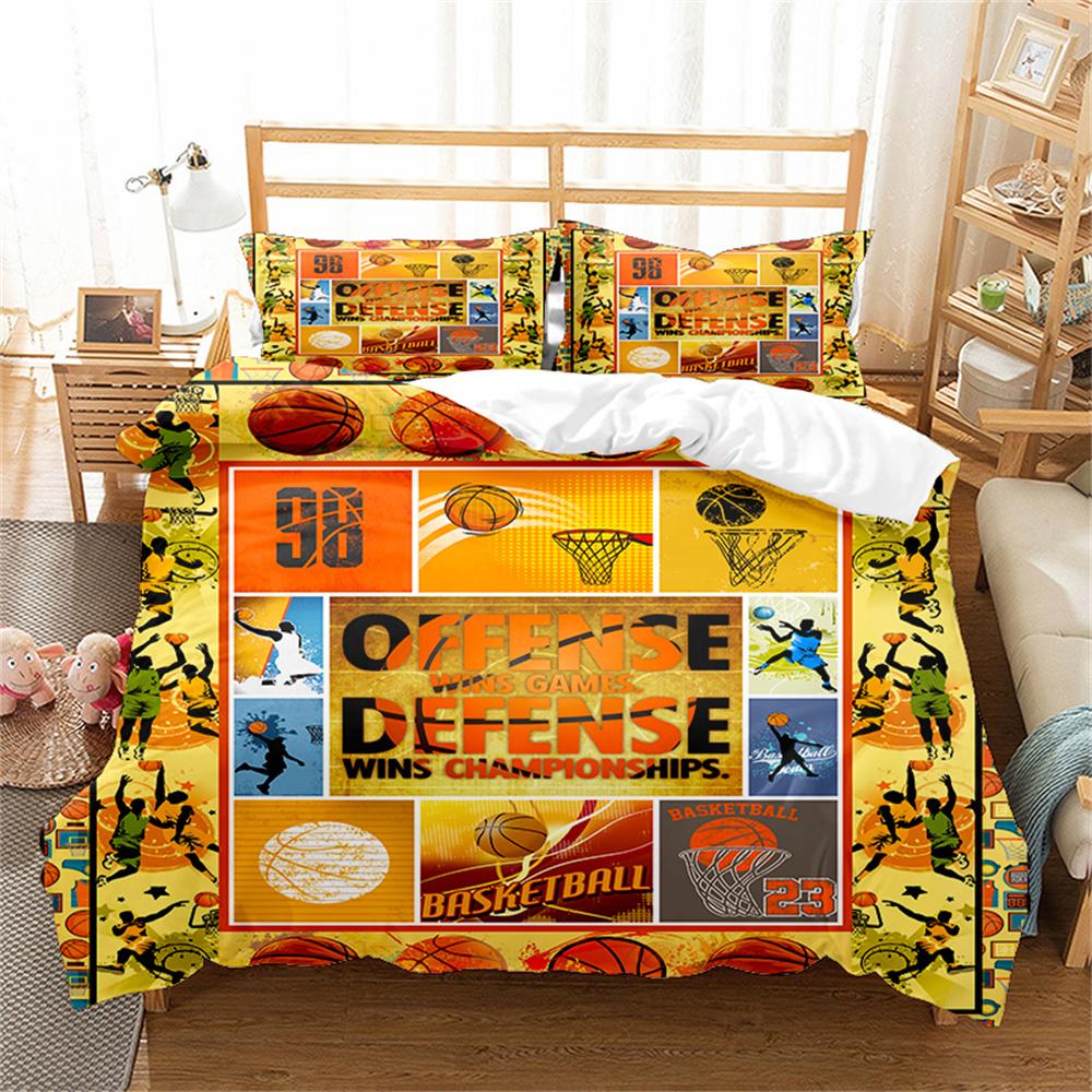 Комплект постельного белья на спортивную тематику для занятий йогой, баскетболом, софтболом, балетом, размер King Queen для детей, мальчиков и девочек, пододеяльник для спортсменов
