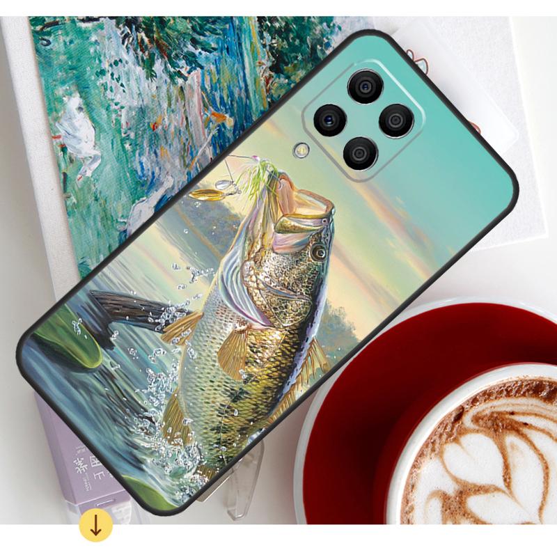 Bass Fishing Lake Fisherman Case For Samsung Galaxy M13 M16 M11 M21 M31 M20 M23 M54 M14 M34 M52 M32 M12 M36 M56 M15 M55