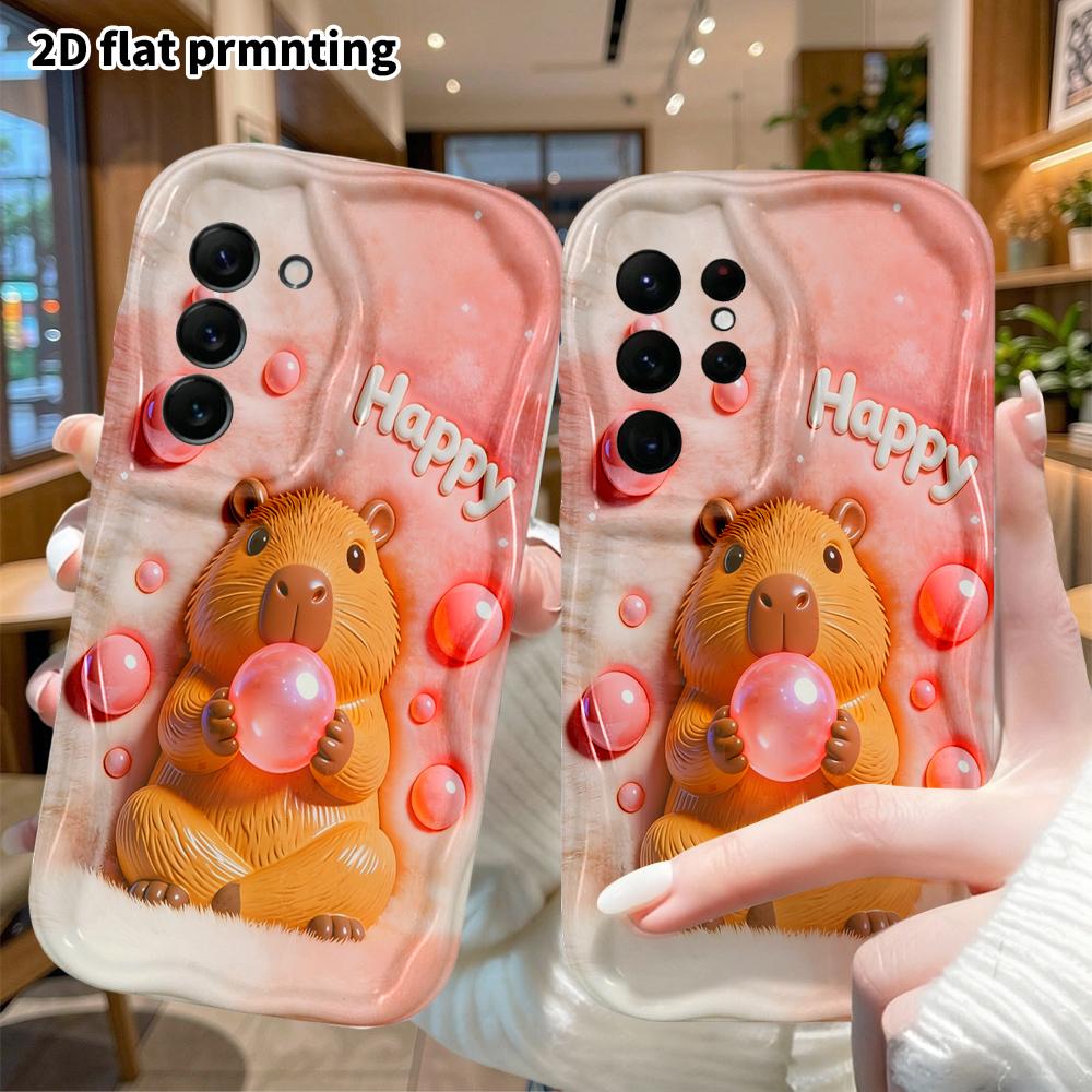 Phone case: 2D flat, fits Samsung Galaxy A34 A35 M05 M06 S20 S22 S21 FE Plus 5G, capybara, perfect Christmas and Halloween holiday gift