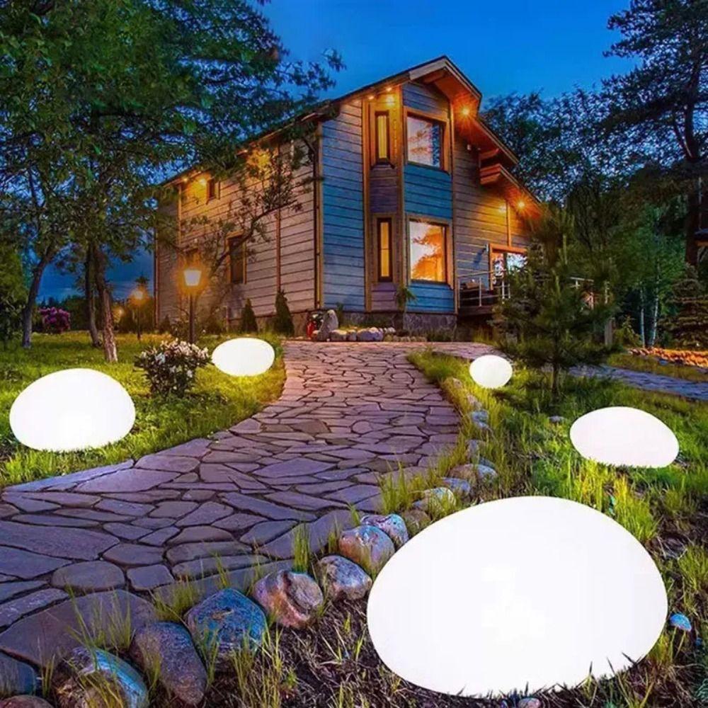 Energy Saving LED Solar Light Cobblestone Shaped Outdoor Pebble Lamp Solar Landscape Light  Lawn