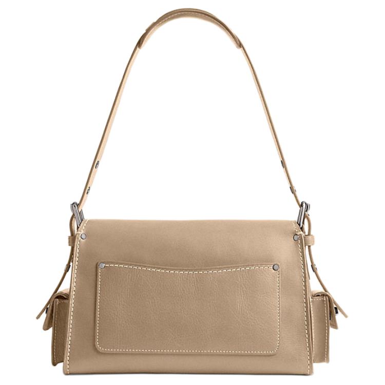 Coach Сумка-мотоцикл Cargo Soft Tabby 26, металлическая пряжка-кнопка, фактурная кожа, женская сумка через плечо, хаки CU124-LHSBM