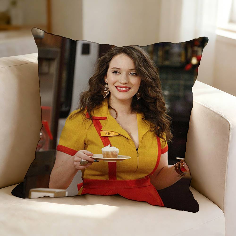 TThe sitcom BBroke Girls Square DoubleSided printed Pillow Case Bedroom Bedside Pillow Sofa Cushion Cover