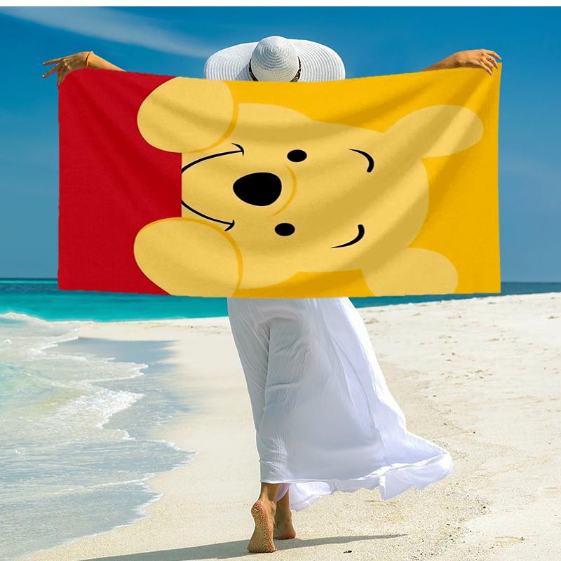 Ultra-Soft Beach Towel with Winnie Theme,Ideal for Pool - Camping, Diving - Perfect Travel Essential, Vibrant Beach Towel.